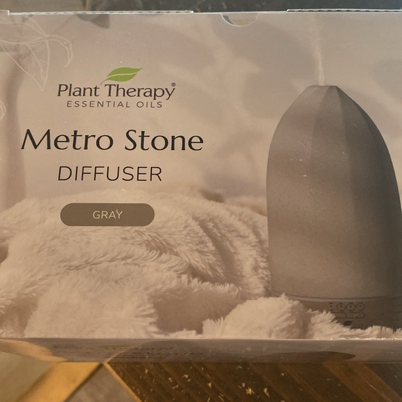 NEW in box Plant Therapy essential Oil diffuser stone electric gray - Picture 2 of 4